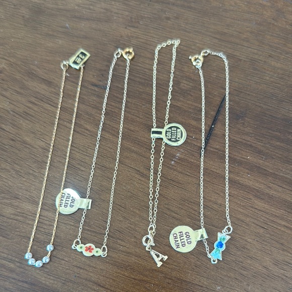 Jewelry - 🆕Initial “A” Gold Filled Chain Charm Ankle Bracelet & 3 more bundle